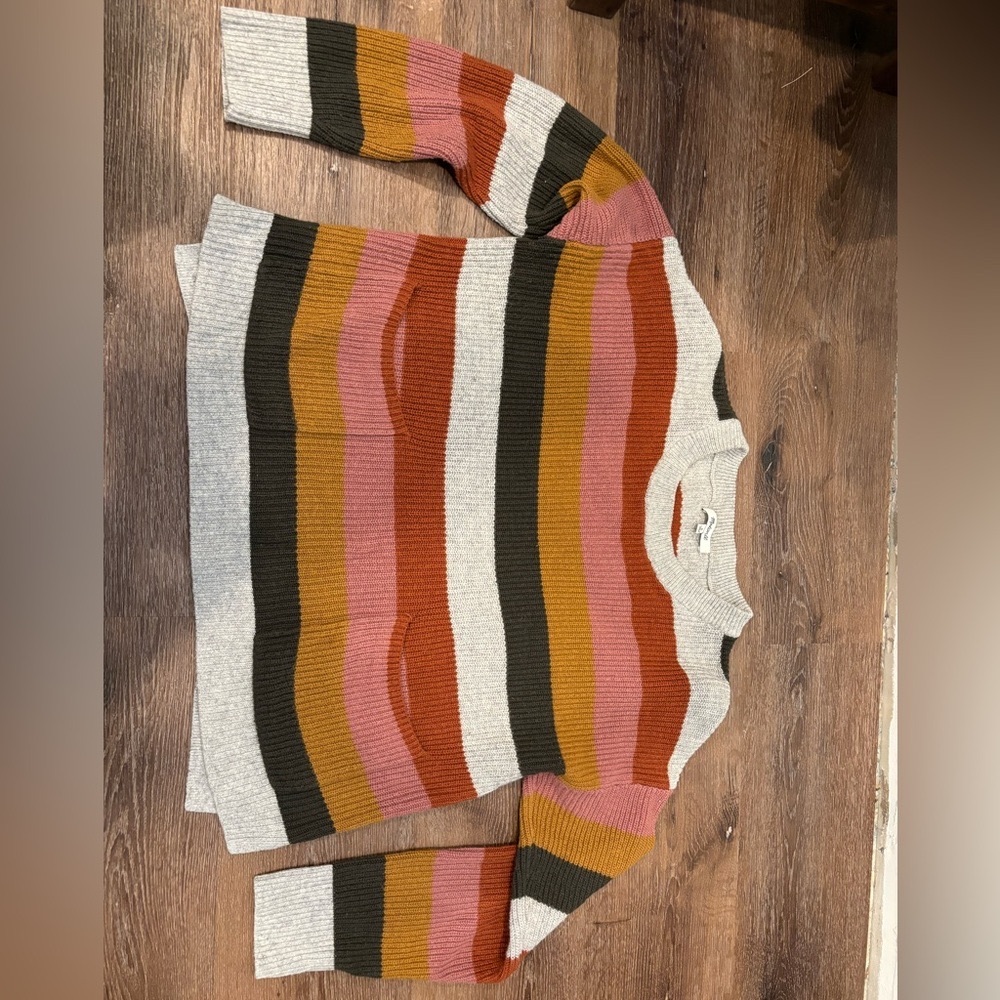 Madewell Crop Stripe Sweater Size Medium
